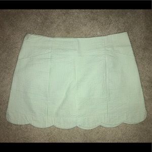 Lilly Pulitzer green seersucker skirt